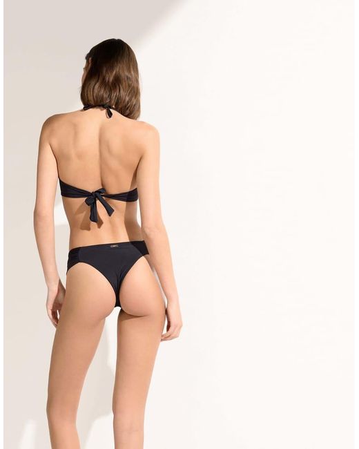Calzedonia Black Premium Fit Ruched Brazilian Bikini Bottom