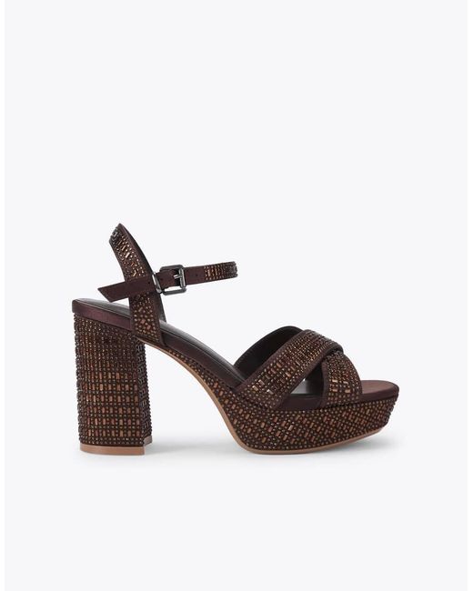 KG by Kurt Geiger Brown Fleur Platform Heeled Sandals