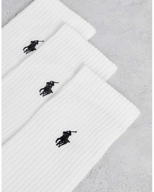 Polo Ralph Lauren White 3 Pack Socks for men