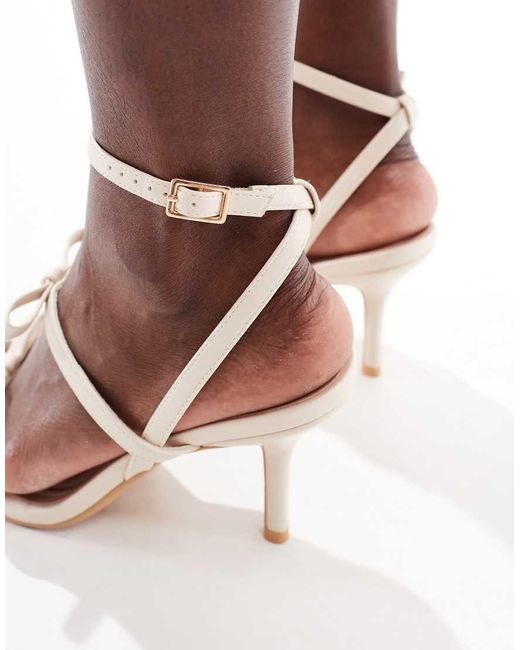 New Look Bow Strap Heeled Sandal in Brown | Lyst UK