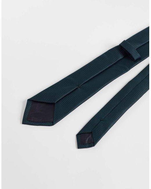 ASOS Blue Textured Tie And Pocket Square for men