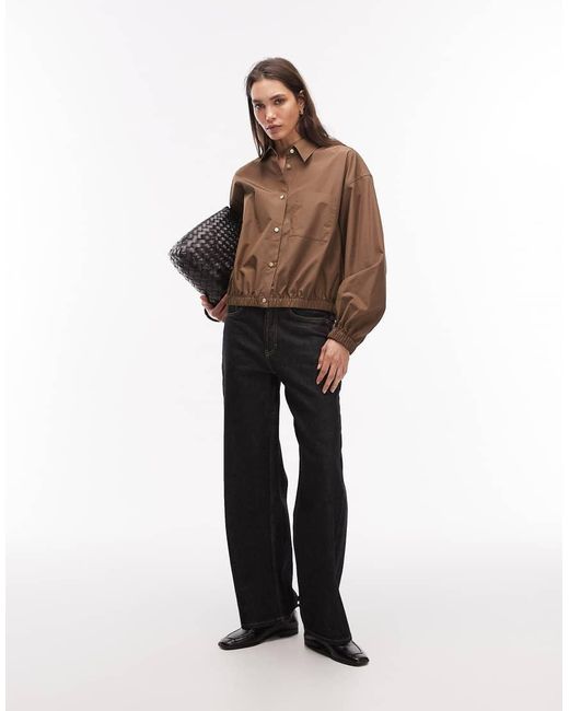 ARKET Brown Bubble Hem Shirt