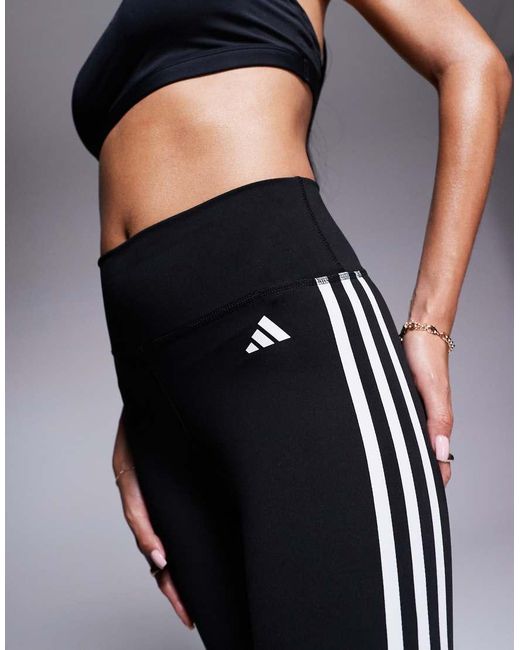 Adidas Originals Black Adidas Training Essentials 3 Stripe 7/8 leggings