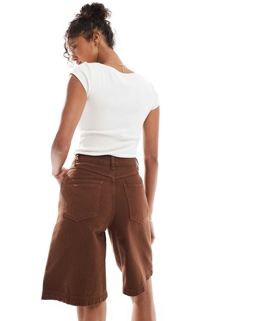 Bermuda ample en denim ASOS en coloris White