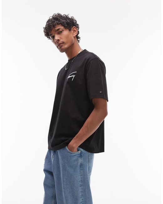 Camiseta Negra Con Logo 90S De Tommy Hilfiger de hombre de color Blue