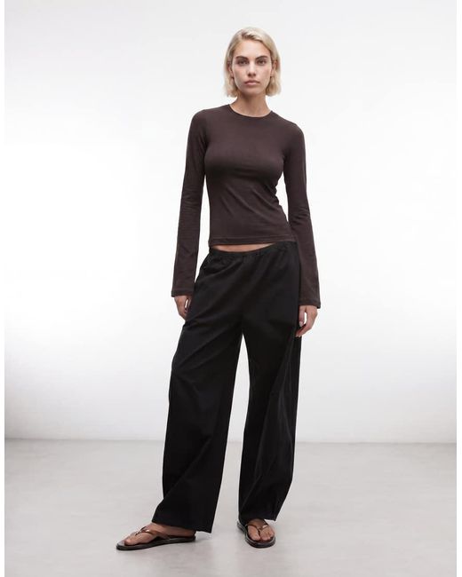 Weekday Black Flare Long Sleeve Top