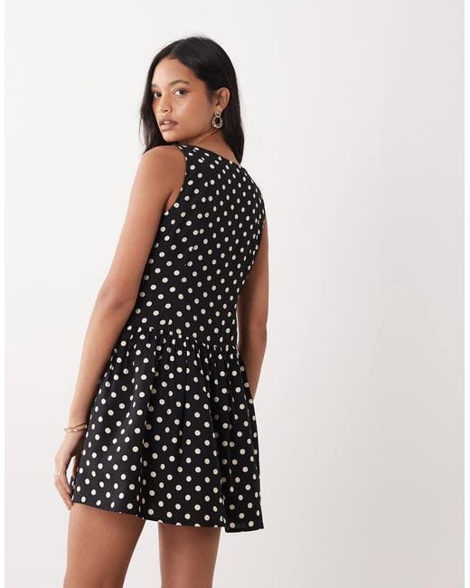 Brave Soul Natural Slash Neck Button Down Dropped Waist Mini Dress