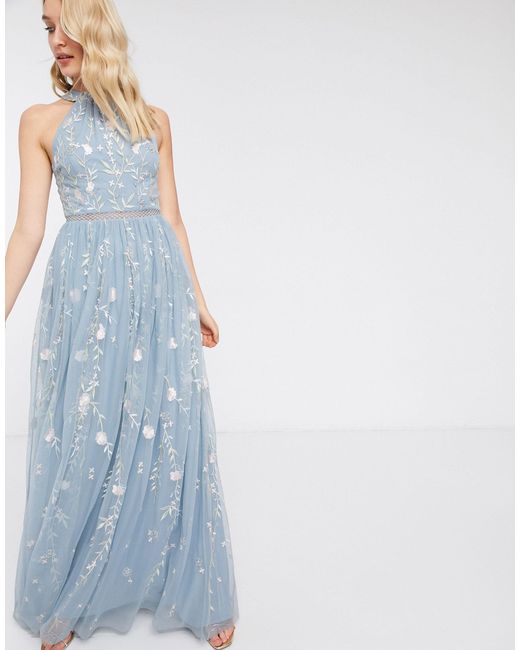 Asos design maxi dress with pinny bodice in embroidered dobby hotsell
