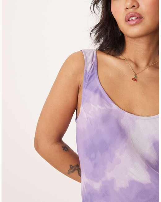 ASOS Purple Asos Design Petite Chiffon Scoop Neck Midi Slip Dress