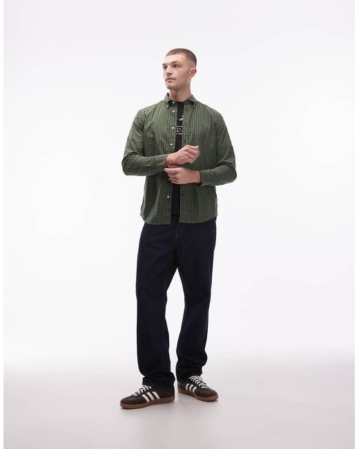 Tommy Hilfiger Green Core Small Check Poplin Shirt for men