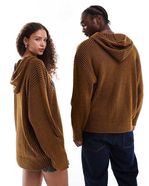 Kickers Brown Relaxed Knitted Hoodie