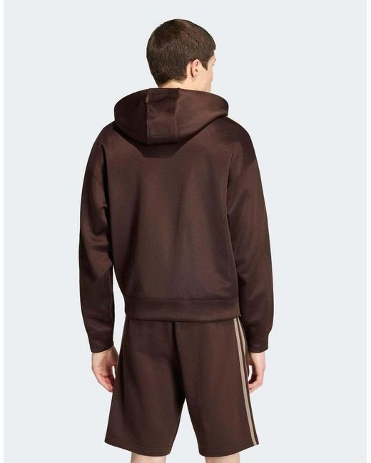 Adidas Originals Brown Adidas Adicolor Spacer Oversized Hoodie for men