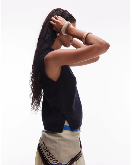 & Other Stories Blue Wool Blend Knitted Tank