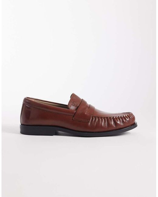 Calvin Klein Brown Leather Loafers for men
