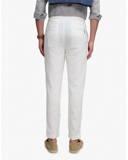 Superdry Blue Merchant Linen Pants for men