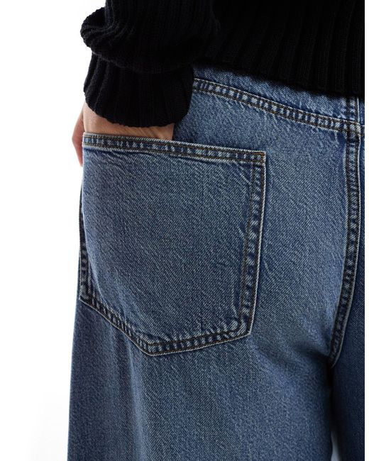 ASOS Blue Asos Design Curve Soft Wide Leg Jean