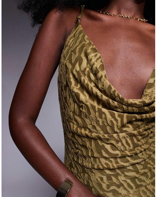 South Beach Brown Cowl Neck Maxi Beach Dress