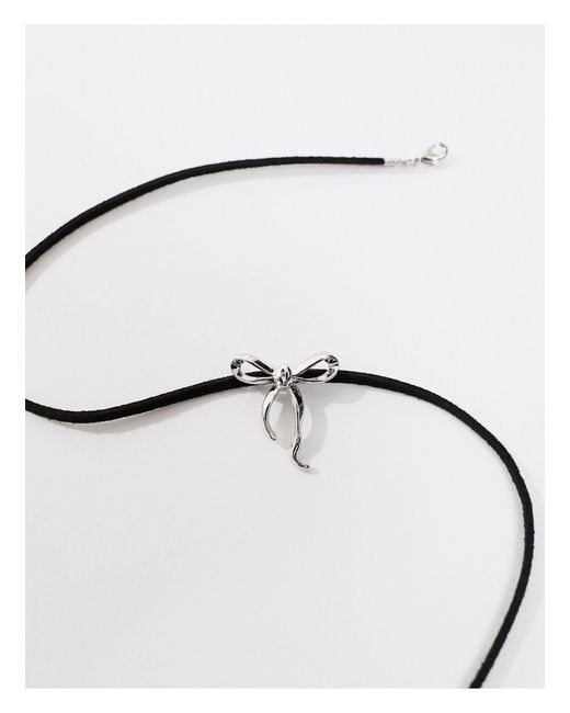 ASOS Necklace With Black Cord And Bow Charm