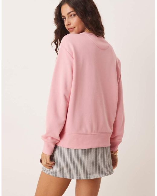 Gant Pink Shield Logo Crew Neck Sweatshirt