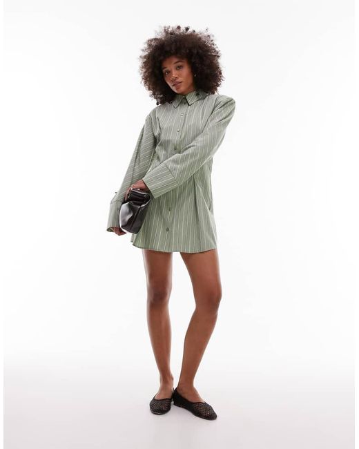 ASOS Getailleerde Mini-Jurk Met Schoudervullingen in het Gray