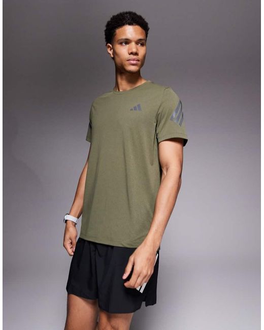 Adidas Originals Gray Adidas Running Adi365 T-shirt With Reflective Stripes for men