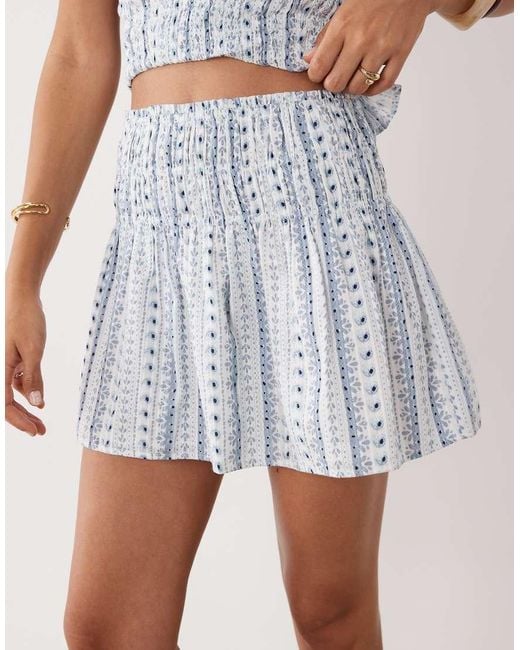 Mango White Teen Shir Waist Mini Skirt Co-ord