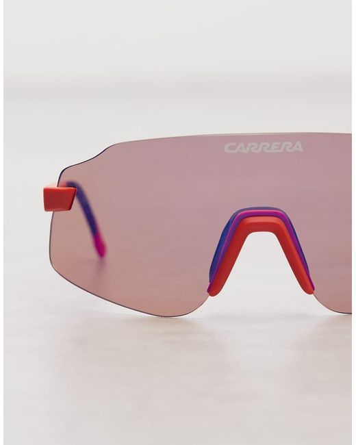 Carrera Red Rectangular Sunglasses With Lenses for men