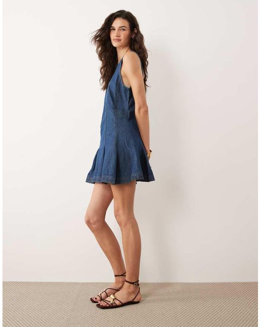 Miss Selfridge Blue Seam Detail Mini Dress