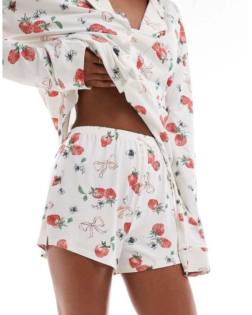 Kaiia White Exclusive Mix And Match Pj Shorts Co-Ord