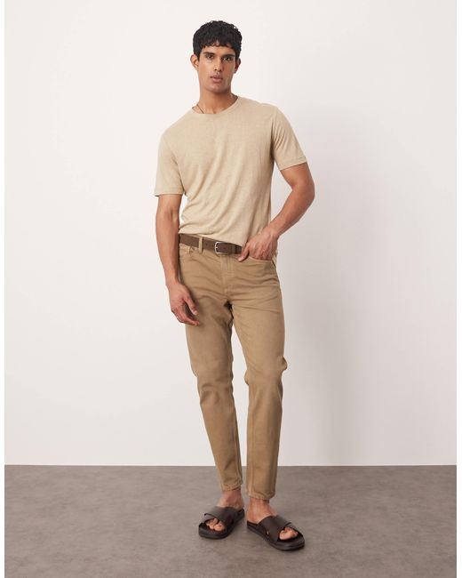 Mango – benc – barrel-jeans in Natural für Herren