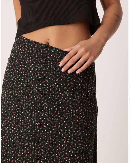 Nobody's Child Petite Natural Button Front Midi Skirt
