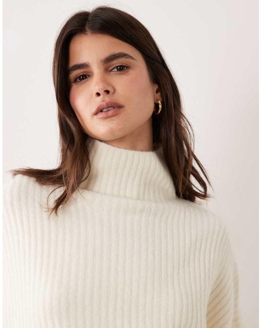 ASOS Natural Batwing Funnel Neck Jumper