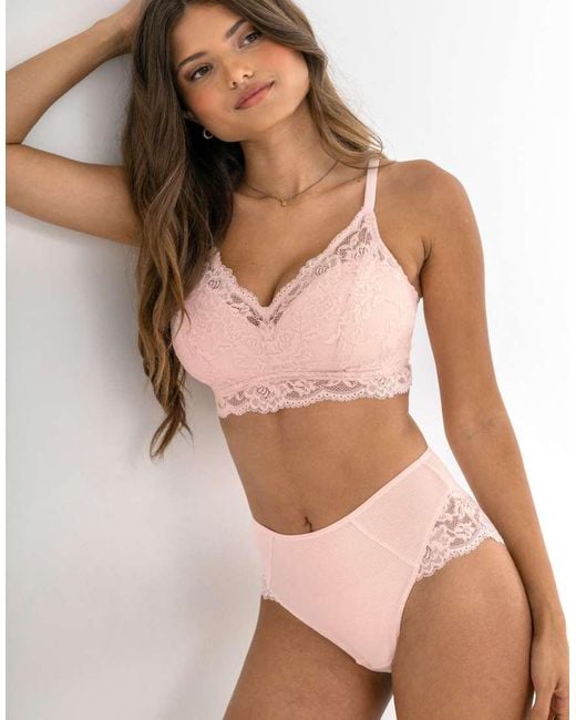Pour Moi Natural Love To Lounge Lace And Modal Rib Midi Brief