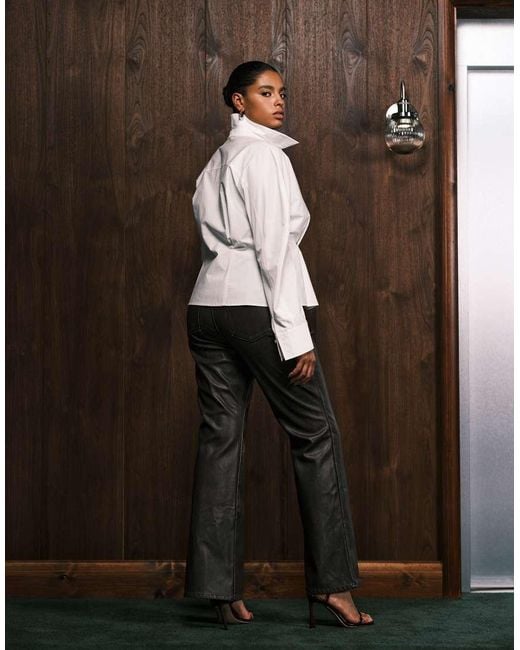 GOOD AMERICAN Blue Good Classic Bootcut Faux Leather Pants