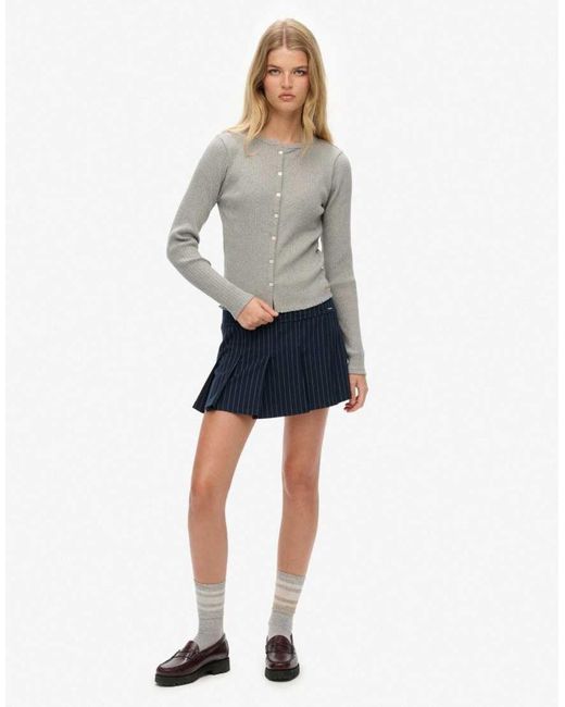 Superdry Gray Athletic Essentials Ribbed Cardigan
