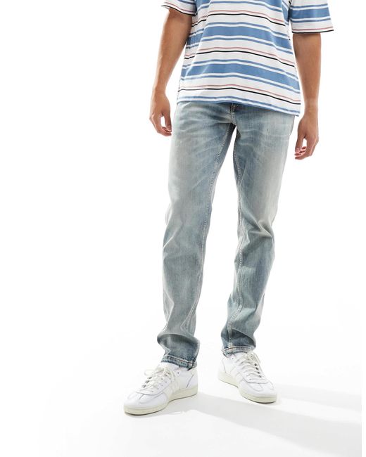 River Island Blue Tapered Jeans for men