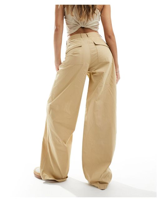 Claire - pantalon cargo à taille haute - sable Tommy Hilfiger en coloris White