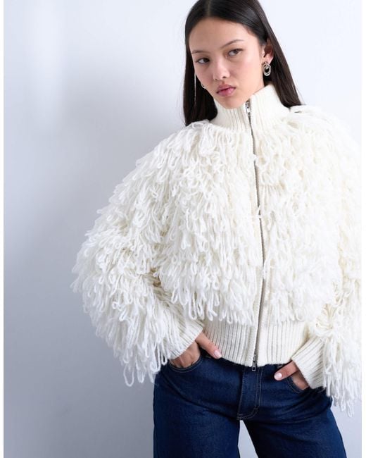 TOPSHOP White – strickjacke