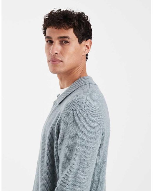 Levi's Blue Button Down Polo Knitted Cardigan for men