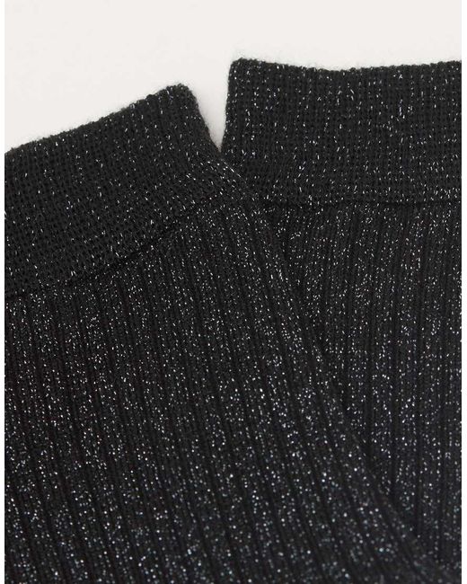 Calzedonia Black Glitter Ribbed Socks