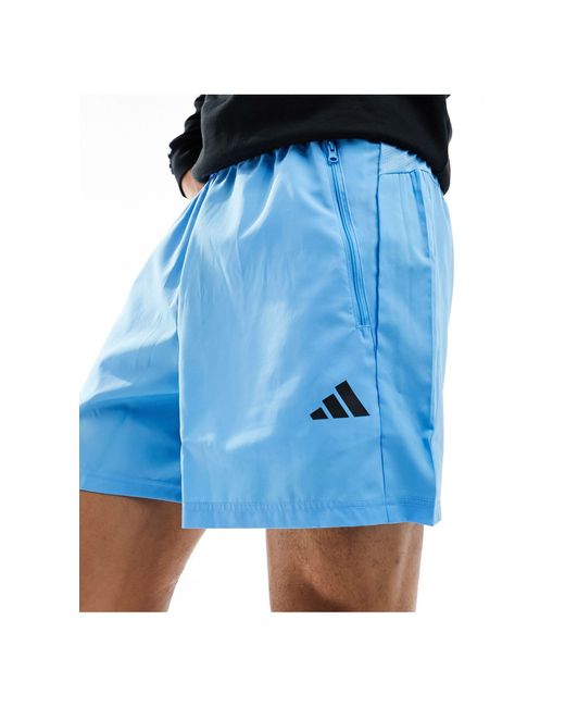 Adidas Originals Blue Adidas Training Essentials 5 Inch Shorts for men