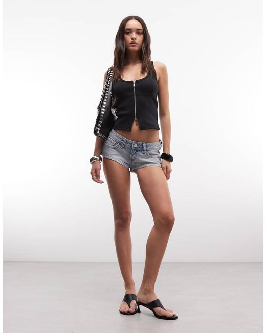 Abrand Jeans Blue Abrand Ultra Low Rise Denim Shorts