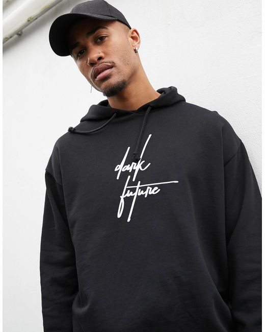 ASOS Black X Dark Future Oversized Hoodie for men