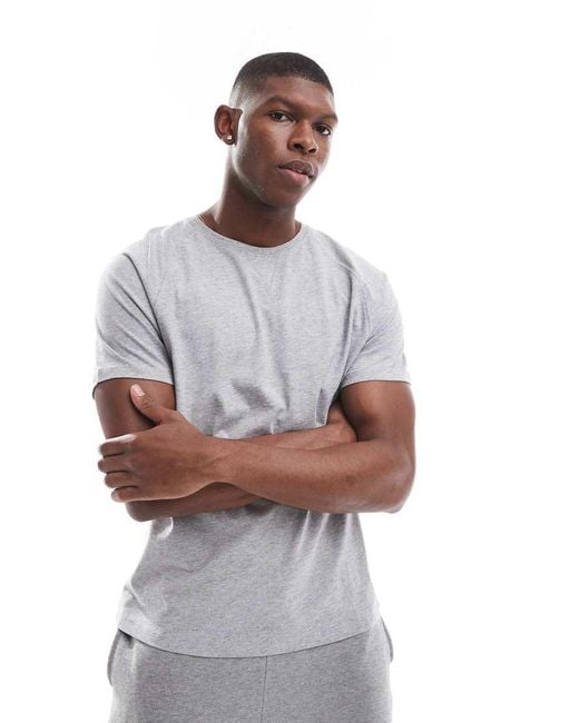 New Look Gray Jersey Tee & Shorts Loungewear Set for men