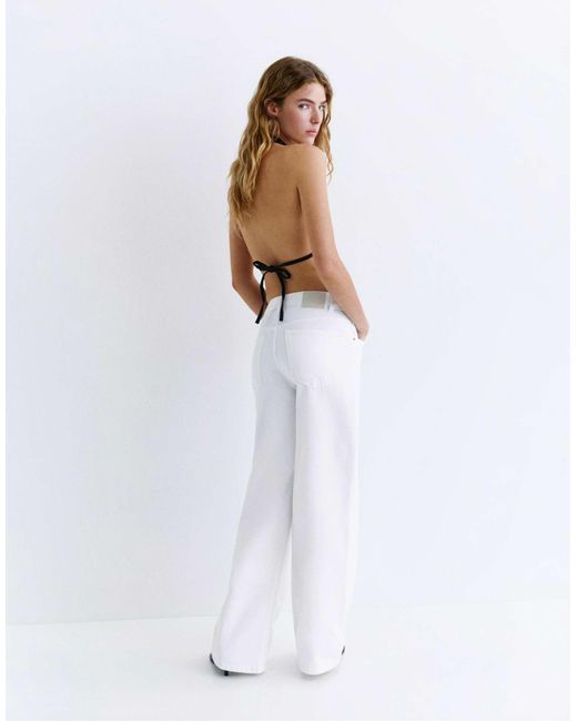 Jean ample oversize Pull&Bear en coloris White