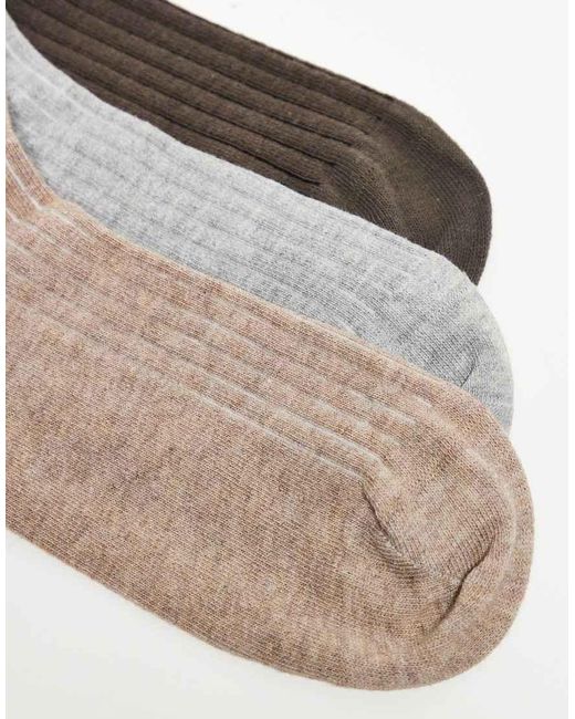 ASOS White Pack Of 3 Soft Ribbed Socks