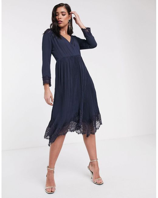 wrap dress with pleated skirt