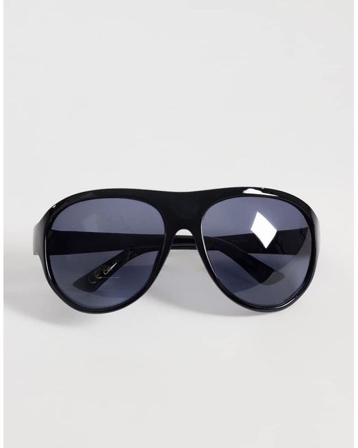 Mango Blue Oversized Aviator Sunglasses