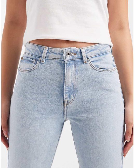 ONLY Blue Emily High Waisted Straight Leg Jeans
