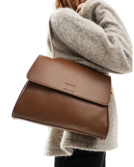 French Connection Brown Flap Shoulder Bag